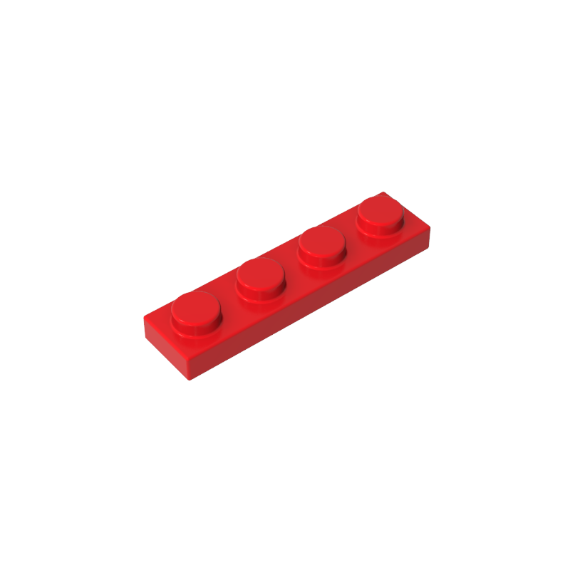 1x4 Red standard studded plate reference; one example piece
