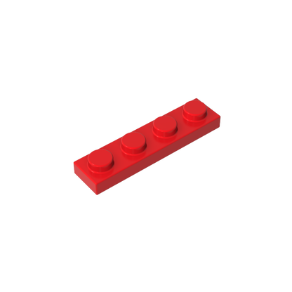 1x4 Red standard studded plate reference; one example piece