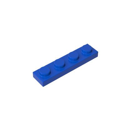 1x4 Blue standard studded plate reference; one example piece