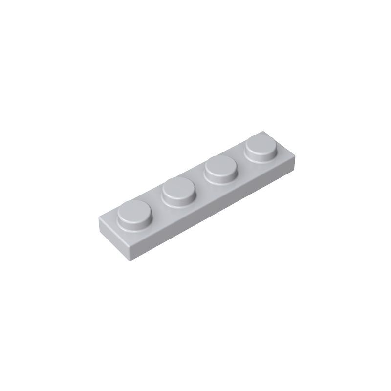1x4 Grey standard studded plate reference; one example piece