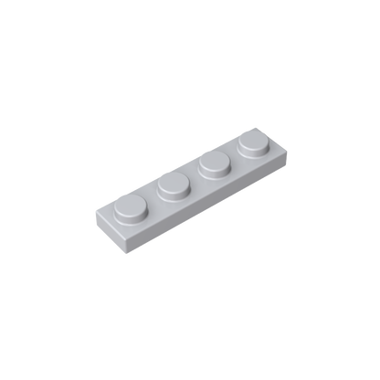 1x4 Grey standard studded plate reference; one example piece