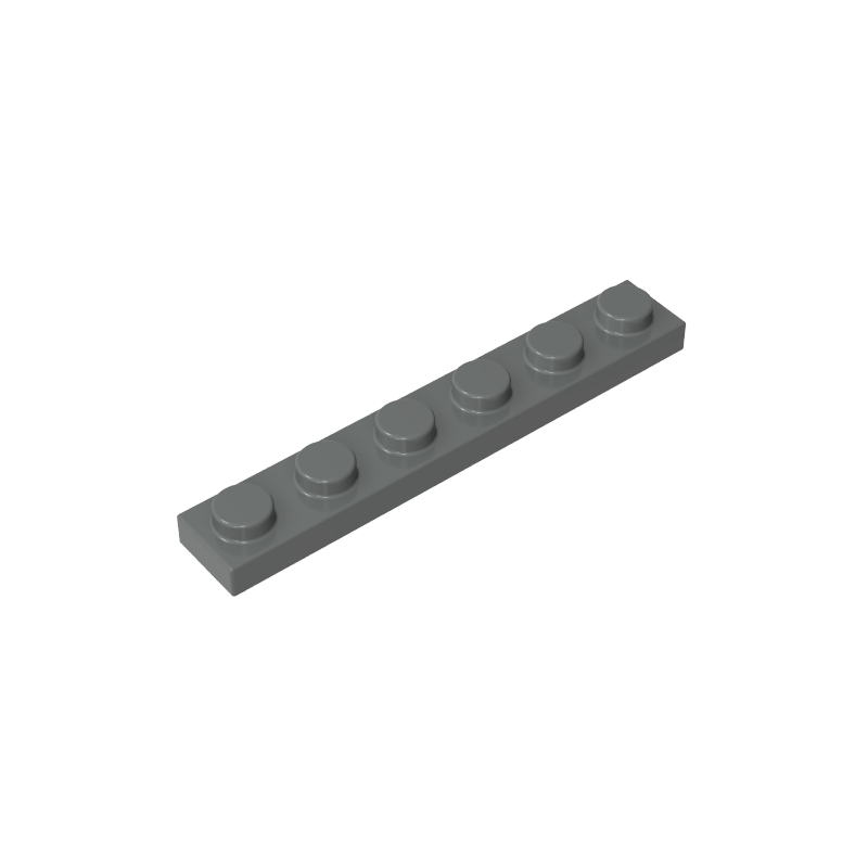 1x6 Dark Grey standard studded plate reference; one example piece
