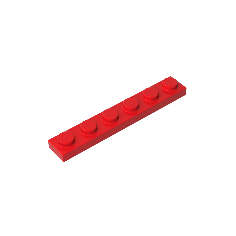 1x6 Red standard studded plate reference; one example piece