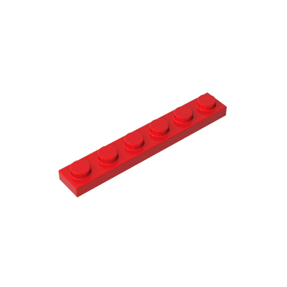 1x6 Red standard studded plate reference; one example piece