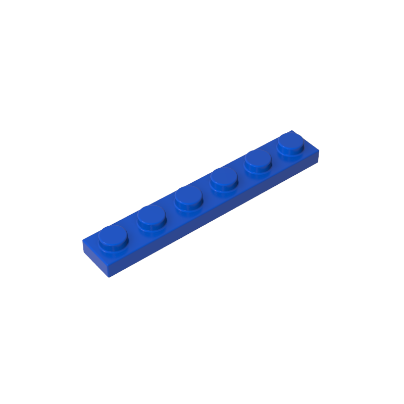 1x6 Blue standard studded plate reference; one example piece