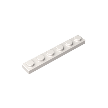 1x6 White standard studded plate reference; one example piece