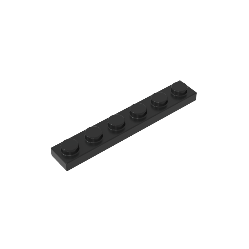 1x6 Black standard studded plate reference; one example piece