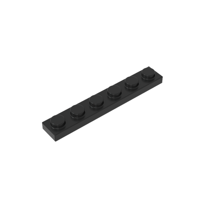1x6 Black standard studded plate reference; one example piece