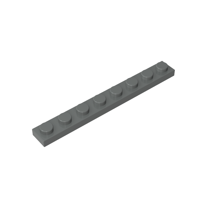 1x8 Dark Grey standard studded plate reference; one example piece