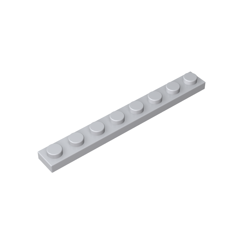 1x8 Grey standard studded plate reference; one example piece