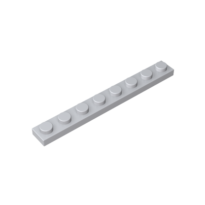 1x8 Grey standard studded plate reference; one example piece