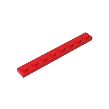 1x8 Red standard studded plate reference; one example piece