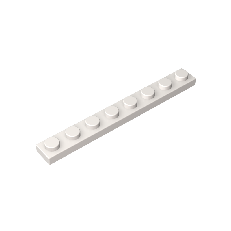 1x8 White standard studded plate reference; one example piece