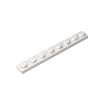 1x8 White standard studded plate reference; one example piece