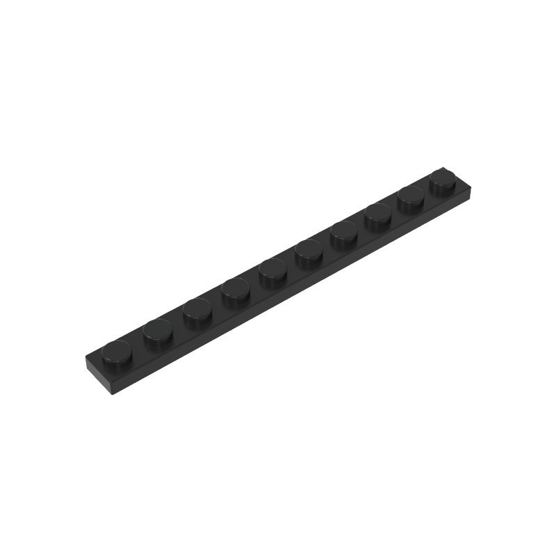 1x10 Black standard studded plate reference; one example piece