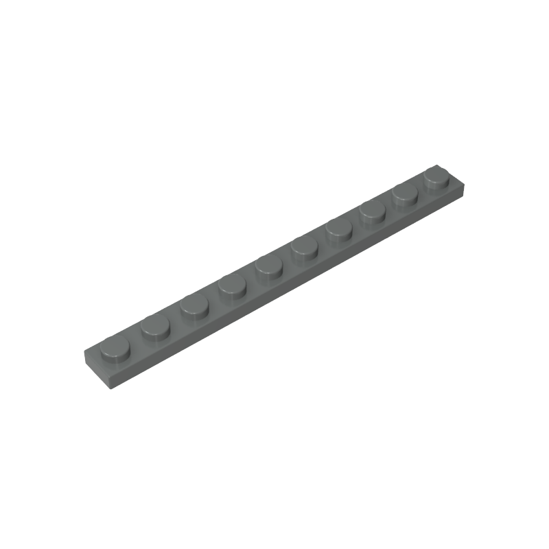 1x10 Dark Grey standard studded plate reference; one example piece