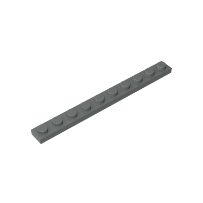 1x10 Dark Grey standard studded plate reference; one example piece