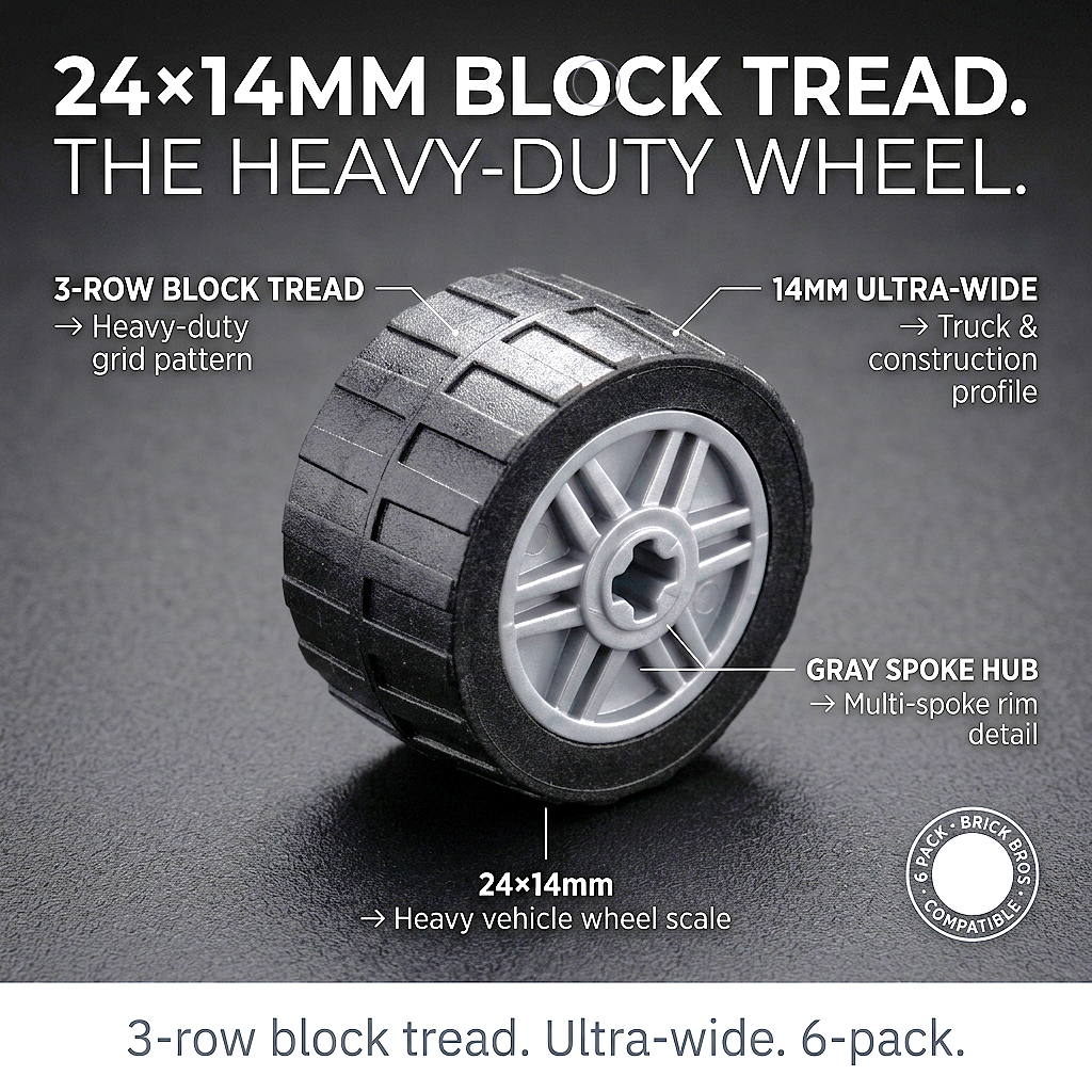 Minifigure Wheels 24x14mm