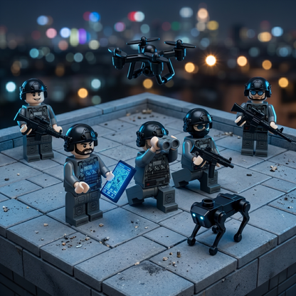 Police Minifigures Set — 12 Soldiers