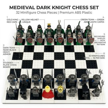 Knights Battle Chess Set - Blue vs Green Minifigure Armies