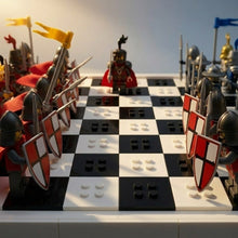 Knights Battle Chess Set - White vs Red Minifigure Armies