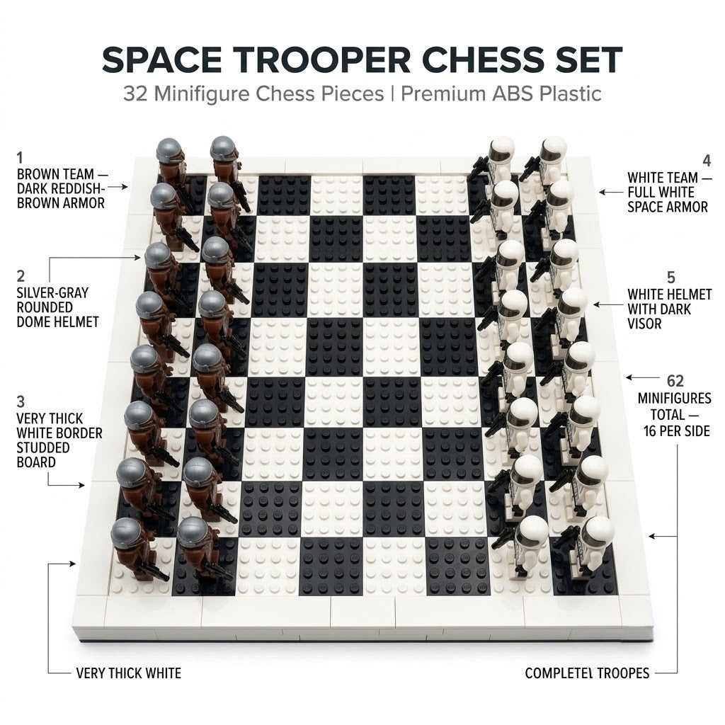 Galactic Trooper Battle Chess Set - Two Minifigure Armies with Buildable Board