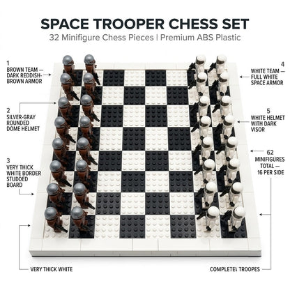 Galactic Trooper Battle Chess Set - Two Minifigure Armies with Buildable Board