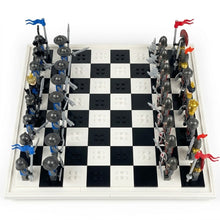 Knights Battle Chess Set - Blue vs Crimson Minifigure Armies