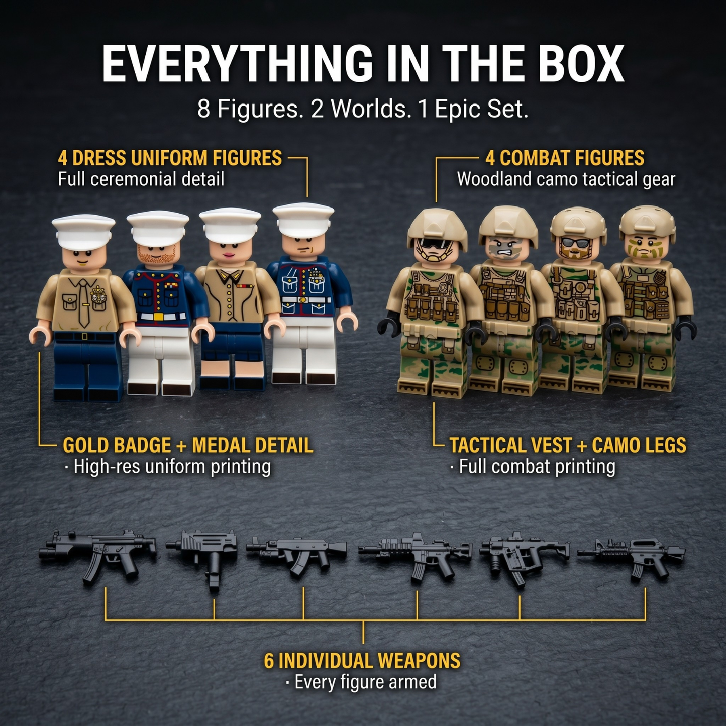 US Marines Minifigures Set — 4 Combat Figures