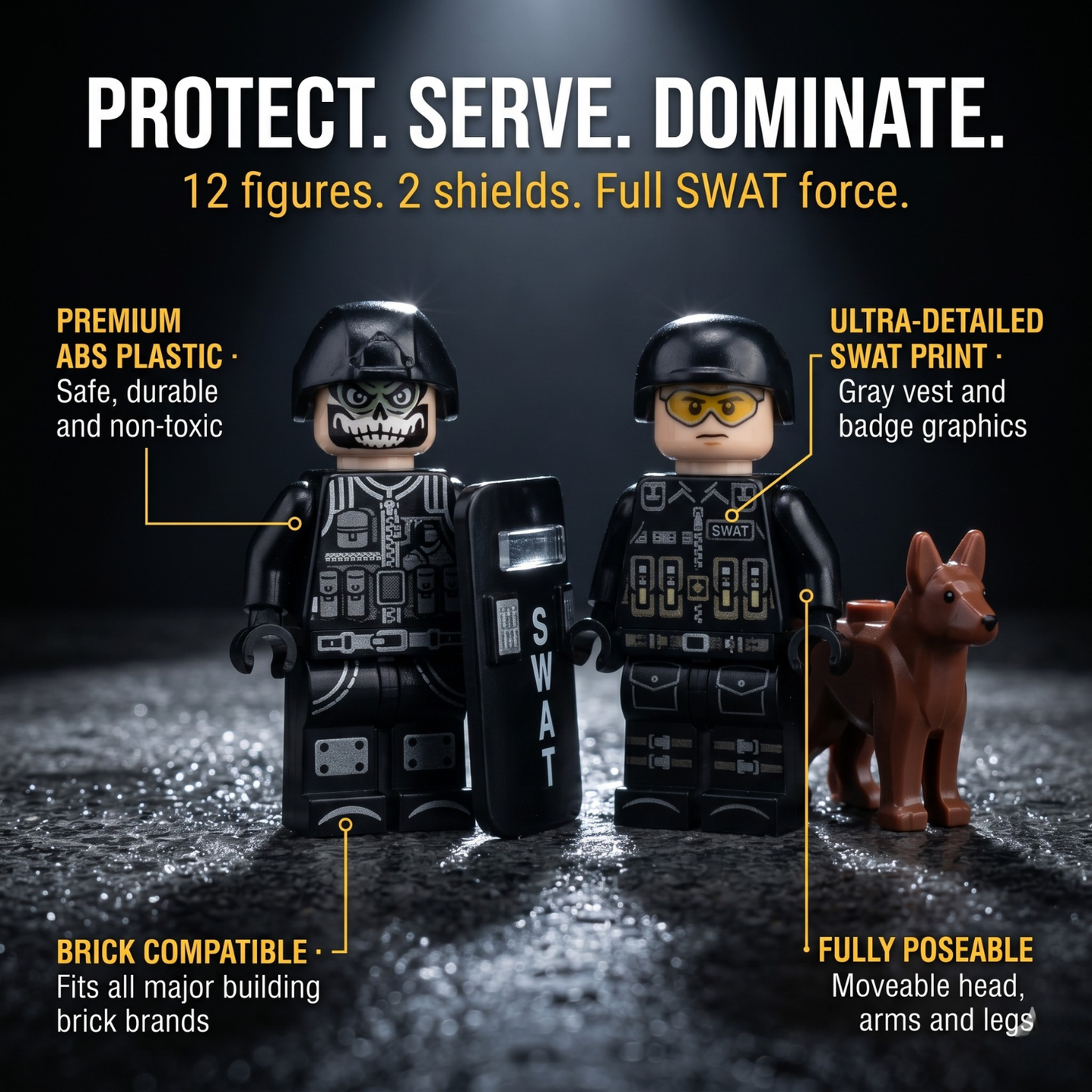 SWAT Police Minifigures Mega Set — 12 Figures