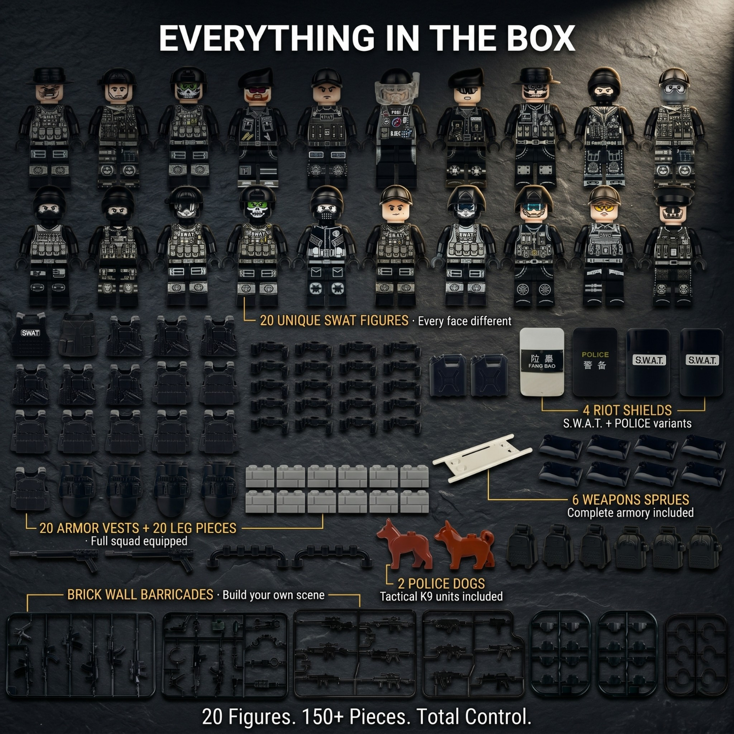 SWAT Police Mega Set — 20 Figures