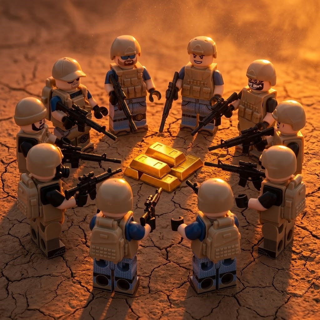 Special Forces Operator Minifigures + Gold Bar Props