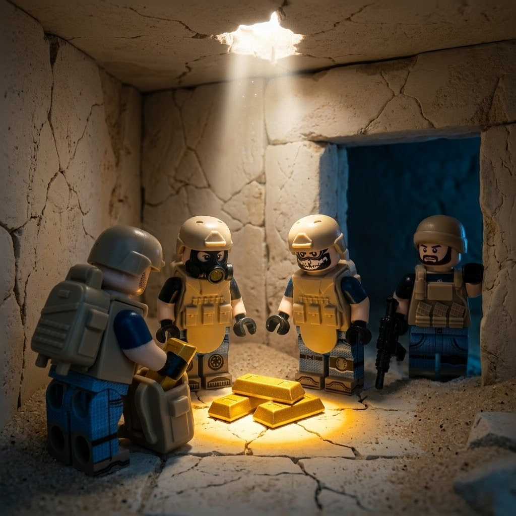 Special Forces Operator Minifigures + Gold Bar Props