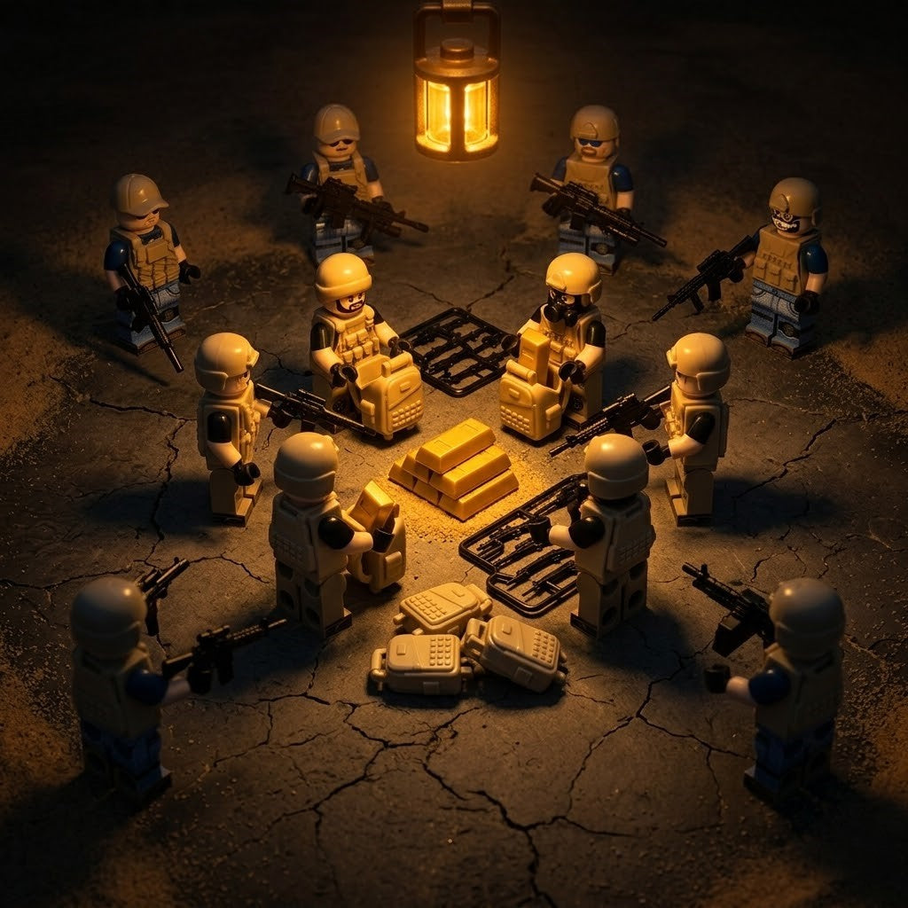 Special Forces Operator Minifigures + Gold Bar Props