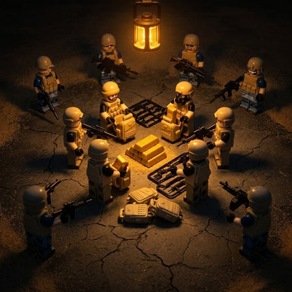 Special Forces Operator Minifigures + Gold Bar Props