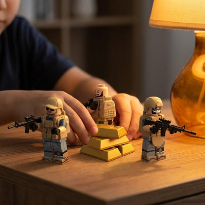 Special Forces Operator Minifigures + Gold Bar Props