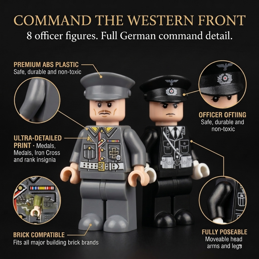 WWII German Command Officer Set — 8 Unique Soldiers