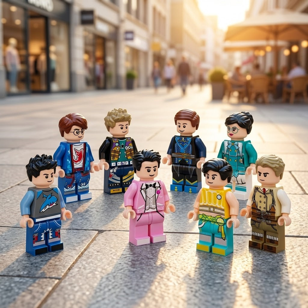 Urban Style Fashion Series Collectible Minifigure Collection — 8 Unique Characters with Full-Body Printed Contemporary Outfits, Zero Repeats