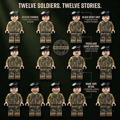 Woodland Camo Beret Soldier 12-Pack
