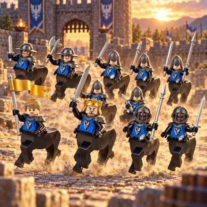 Fantasy Centaur Knights 12 Figure Set — twelve centaur knights in a castle battle; illustrative scenery not included