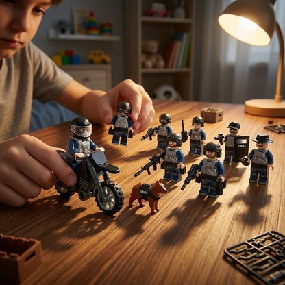 SWAT Squad 12-Figure Mega Set + Motorcycle