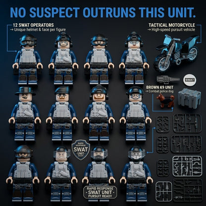 SWAT Squad 12-Figure Mega Set + Motorcycle