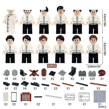 Kung Fu Martial Artists 12 Figure Set