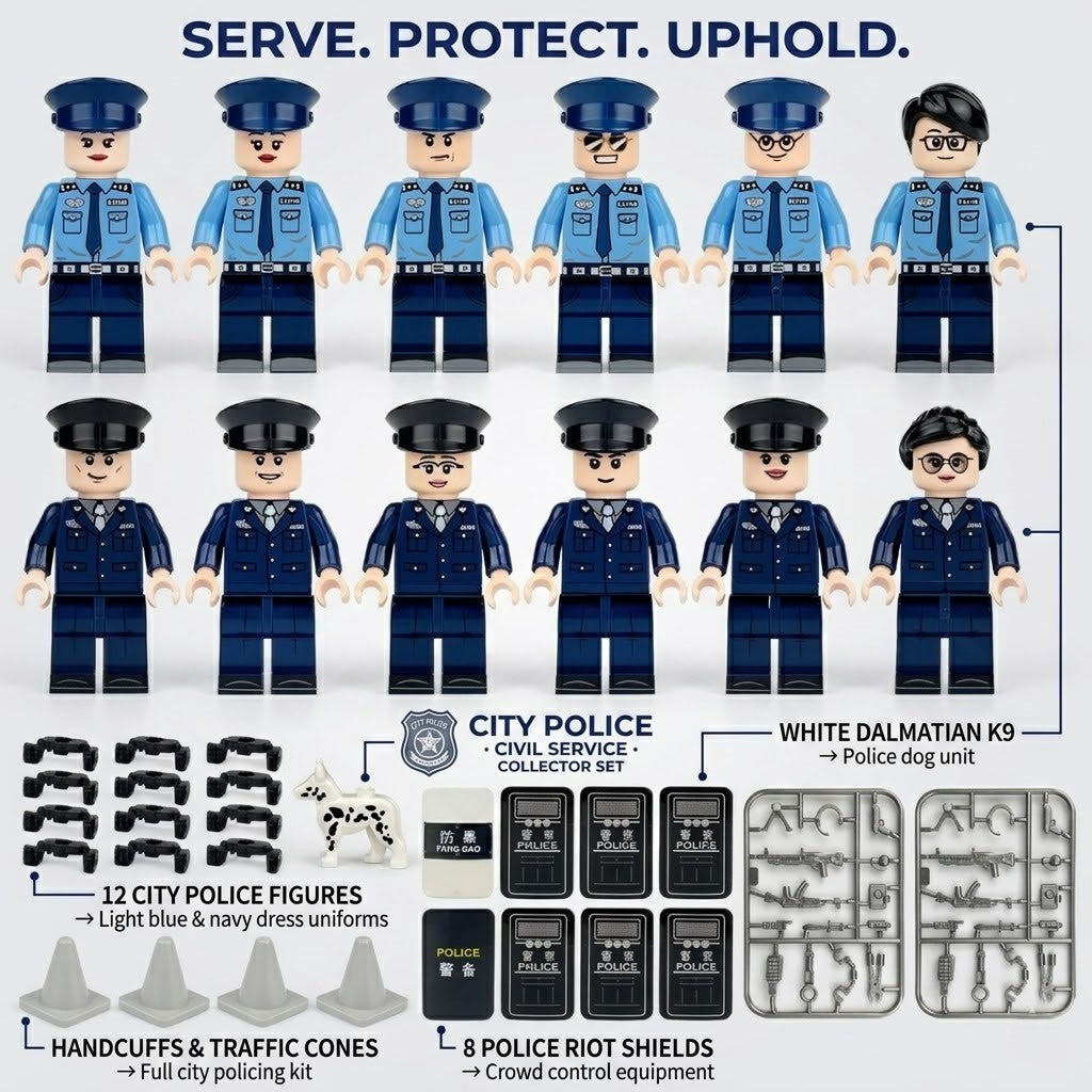 Police Officer 12-Figure Set
