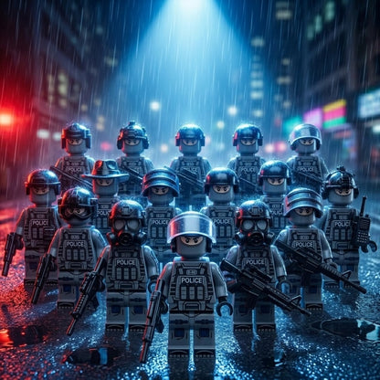 12 Grey POLICE Tactical Set