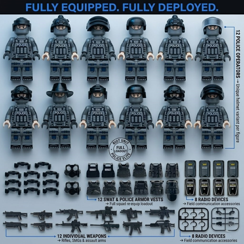 12 Grey POLICE Tactical Set