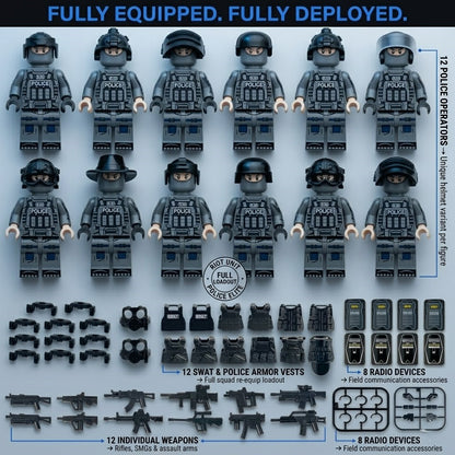12 Grey POLICE Tactical Set