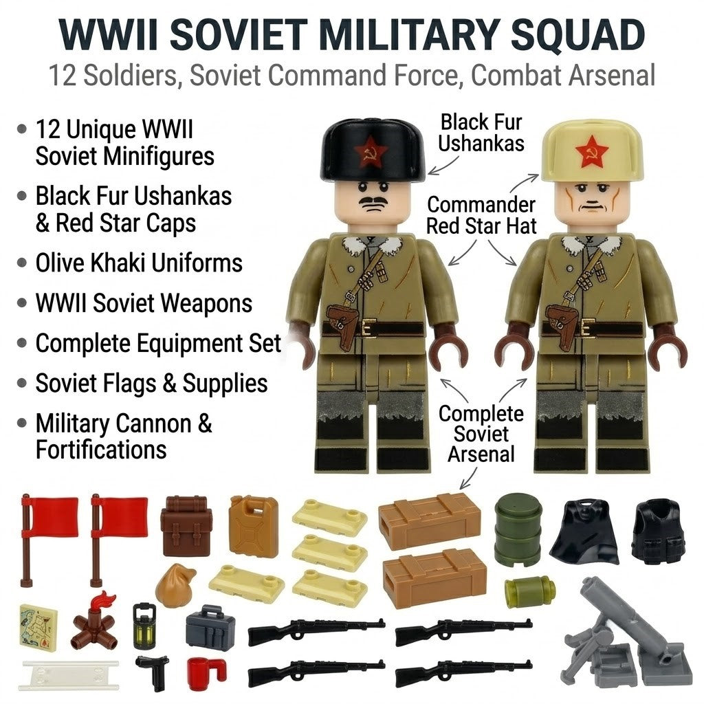 Soviet WWII Infantry Collectible Minifigure Collection