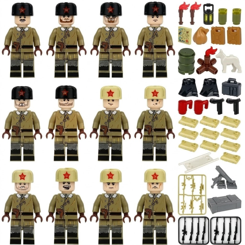 Soviet WWII Infantry Collectible Minifigure Collection