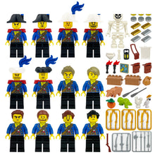 Blue Coat Pirate Crew 12 Figure Set with Skeleton